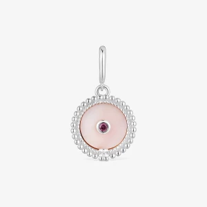Obrázek produktu Tous - Stříbrný Medailonek Medallions S Perletí, Rhodolitem A Motivem Medvídka -