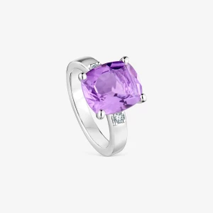 Obrázek produktu Tous - Stříbrný Prsten S Diamantem A Ametystem Basic Colors Velikost