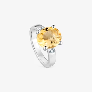 Obrázek produktu Tous - Stříbrný Prsten S Diamantem A Citrínem Basic Colors Velikost