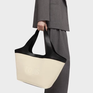 Obrázek produktu Tous - Velká Černo-Béžová Tote Taška Tous Lirio Canvas -