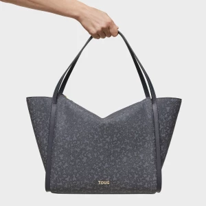 Obrázek produktu Tous - Velká Tote Taška Kaos Mini Lines Tmavě Šedé Barvy -