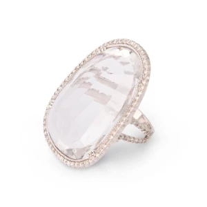 Obrázek produktu Tous - White Gold Ring With Diamond Pavé And Quartz Tous Atelier Velikost