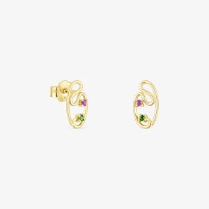 Obrázek produktu Tous - Zlaté Náušnice Tsuri S Drahými Kameny -