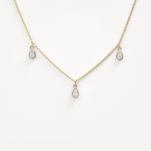 Obrázek produktu Tous - Zlatý Obojkový Náhrdelník Tous Atelier S Diamanty Ve Tvaru Slzy -