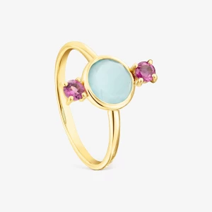 Obrázek produktu Tous - Zlatý Prsten Virtual Garden S Chalcedonem A Rhodolitem Velikost