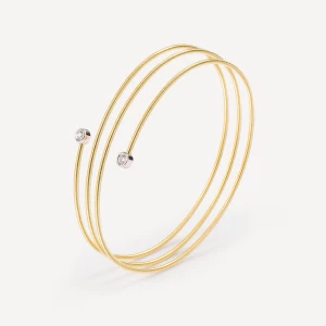 Obrázek produktu Tous - Zlatý Spirálový Náramek Se Dvěma Diamanty Tous Atelier -