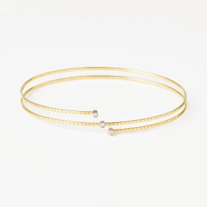 Obrázek produktu Tous - Zlatý Spirálový Náramek Se Třemi Diamanty Tous Atelier -