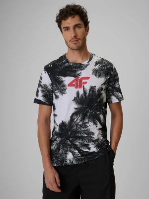 Obrázek produktu T-shirt regular s potiskem pánský - černo-bílý 4F