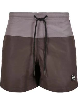 Obrázek produktu Urban Classics Plavecké šortky  tmavě hnědá / šedá / bílá