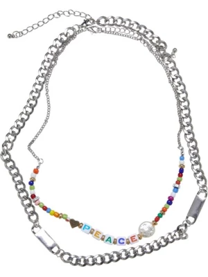 Obrázek produktu Urban Classics Řetízek 'Peace Bead'  zelená / oranžová / červená / stříbrná