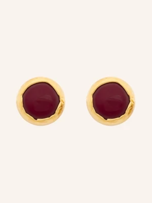 Obrázek produktu Vanessa Baroni Náušnice Na Klips Vintage Round zlatá / tmavě červená