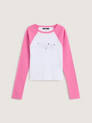 Obrázek produktu Vans - Y2K Star Raglan Long Sleeve T-Shirt, Woman, Pink, Size: