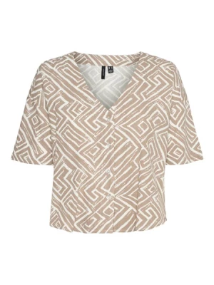Obrázek produktu VERO MODA Halenka 'VMJESMILO'  tmavě béžová / bílá