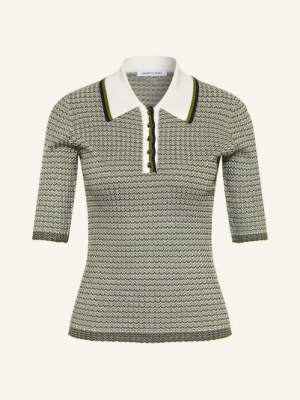 Obrázek produktu Veronica Beard Pletené Polo Tričko Soza zelená / tmavě modrá / bílá