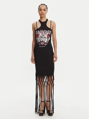 Obrázek produktu Versace Jeans Couture Každodenní šaty Logo Fringes 78HAOE01 CJ02E Černá Regular Fit