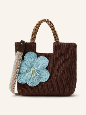 Obrázek produktu Viamailbag Nákupní Taška Tenerife Knit tmavě hnědá / neonově modrá