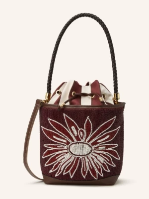 Obrázek produktu Viamailbag Taška Přes Rameno Bouquet Flower S Ozdobnými Korálky tmavě hnědá / tmavě červená / bílá