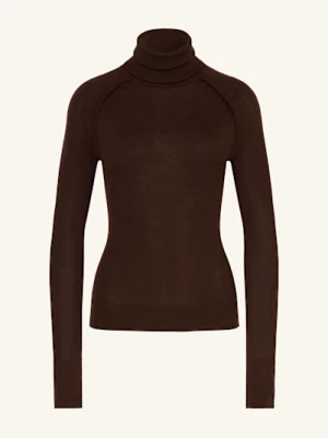 Obrázek produktu Victoria Beckham Svetr S Rolákem Z Merino Vlny tmavě hnědá