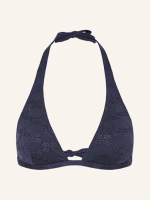 Obrázek produktu Vilebrequin Horní Díl Bikin Se Zavazováním Okolo Krku Jacquard Turtle Monogram Fleche tmavě modrá