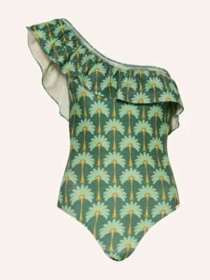 Obrázek produktu Watercult Jednoramenné Plavky Tropical Muse S Volánkem zelená / tmavě žlutá / mátová
