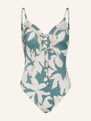 Obrázek produktu Watercult Plavky Floral Abstract petrolejová / režná / béžová