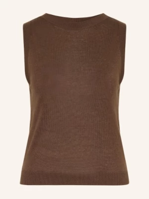 Obrázek produktu Weekend Max Mara Pletený Top Riva S Hedvábím A Lnem tmavě hnědá