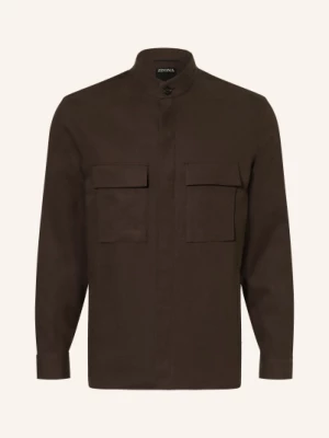 Obrázek produktu Zegna Lněná Svrchní Bunda tmavě hnědá
