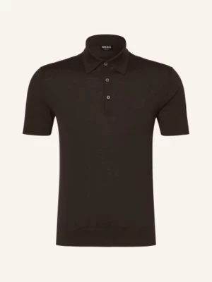 Obrázek produktu Zegna Pletené Polo Tričko tmavě hnědá