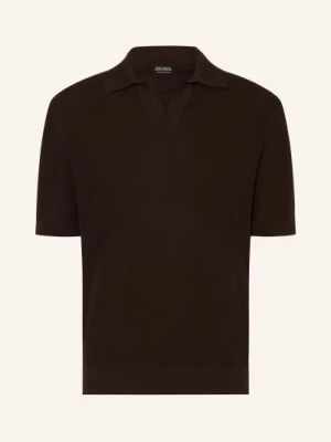 Obrázek produktu Zegna Pletené Polo Tričko tmavě hnědá