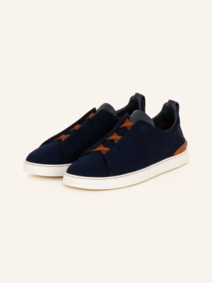 Obrázek produktu Zegna Slip-On Sneakersy Triple Stitch™ tmavě modrá / koňaková