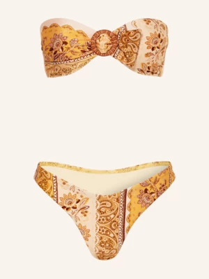 Obrázek produktu Zimmermann Bandeau Bikiny Lucky tmavě žlutá / hnědá / tmavě hnědá