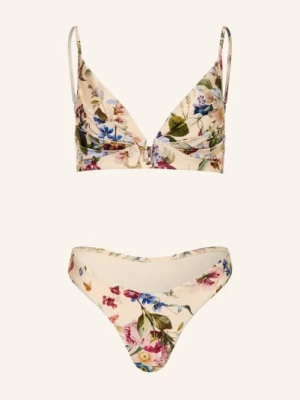 Obrázek produktu Zimmermann Bralette Bikiny Patience Tuck Plunge krémová / olivová / modrá