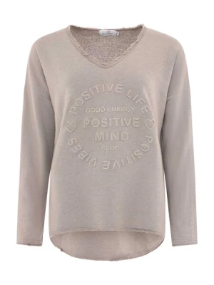 Obrázek produktu Zwillingsherz Mikina 'Positive Mind'  šedobéžová