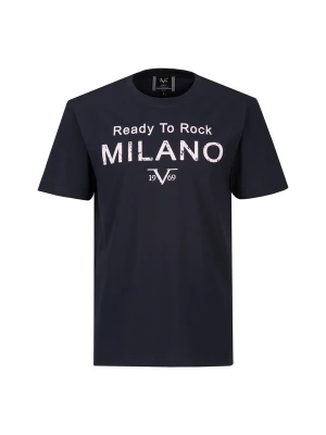 Obrázek produktu 19V69 ITALIA Tričko 'Rafael Ready To Rock' námořnická modř / bílá