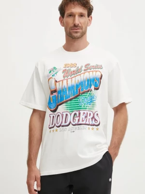 Obrázek produktu 47 brand Bavlněné tričko 47 brand MLB Los Angeles Dodgers béžová