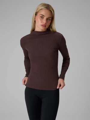 Obrázek produktu 4F Longsleeve slim z žebrované pleteniny dámský - hnědý