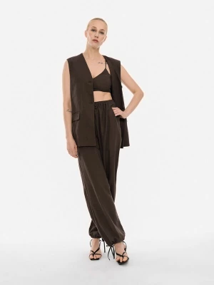 Obrázek produktu 4TAILORS Kalhoty 'Call Me' tmavě hnědá