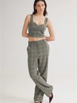 Obrázek produktu 4TAILORS Kalhoty 'Scottish' šedobéžová / šedý melír / černá