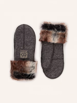 Obrázek produktu 66°North Multifunkční Sportovní Rukavice Kaldi Arctic Mittens S Umělou Kožešinou šedá / béžová / krémová