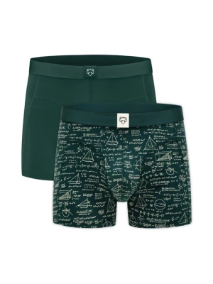 Obrázek produktu A-dam Boxerky 'Green Maths' béžová / tmavě zelená