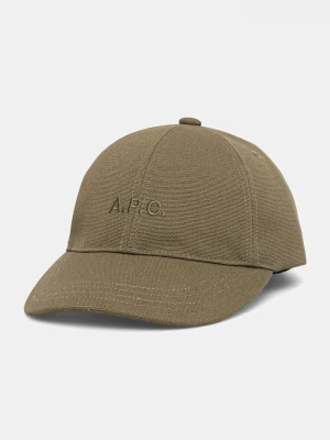 Obrázek produktu A.P.C. Bavlněná baseballová čepice A.P.C. casquette charlie zelená