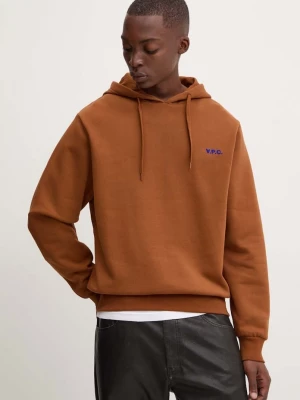 Obrázek produktu A.P.C. Bavlněná mikina A.P.C. hoodie boxy petit vpc hnědá