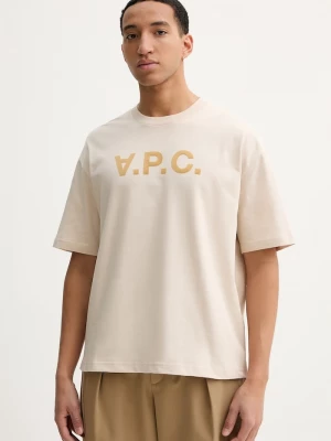 Obrázek produktu A.P.C. Bavlněné tričko A.P.C. T-SHIRT AMPLE MANCHES COURTES VPC béžová