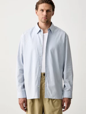 Obrázek produktu A.P.C. košile pánská bavlněná chemise malo sans poche modrá