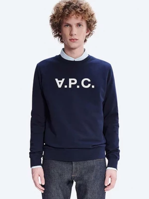 Obrázek produktu A.P.C. mikina pánská bavlněná Bluza A.P.C. Sweat Vpc COECQ-H27378 BLACK námořnická modř