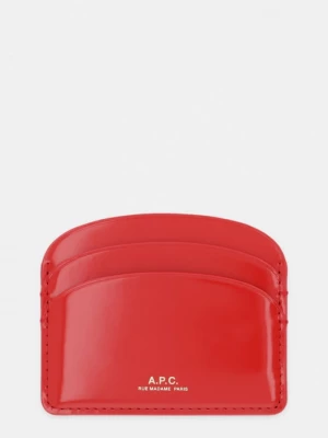 Obrázek produktu A.P.C. pouzdro na karty dámské kožené PORTE-CARTES DEMI-LUNE červená