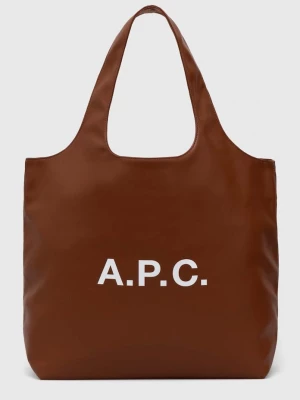 Obrázek produktu A.P.C. taška z imitace kůže tote ninon hnědá