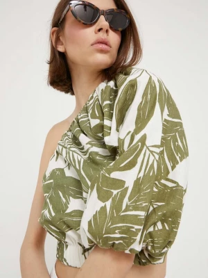 Obrázek produktu Abercrombie & Fitch Lněná halenka Abercrombie & Fitch zelená