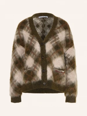 Obrázek produktu Acne Studios Pletený Svetr Z Mohéru khaki / světle šedá / tmavě červená