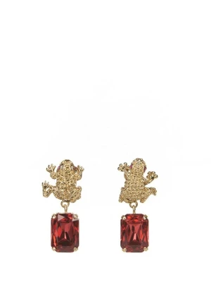 Obrázek produktu Addicted2 Náušnice 'Armonia orecchini con cristallo Swarovski rubino e motivo rana' zlatá / krvavě červená